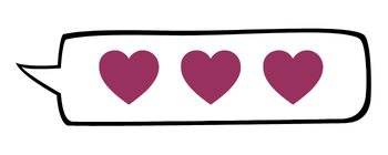 Grafik: Sprechblase mit Herzen