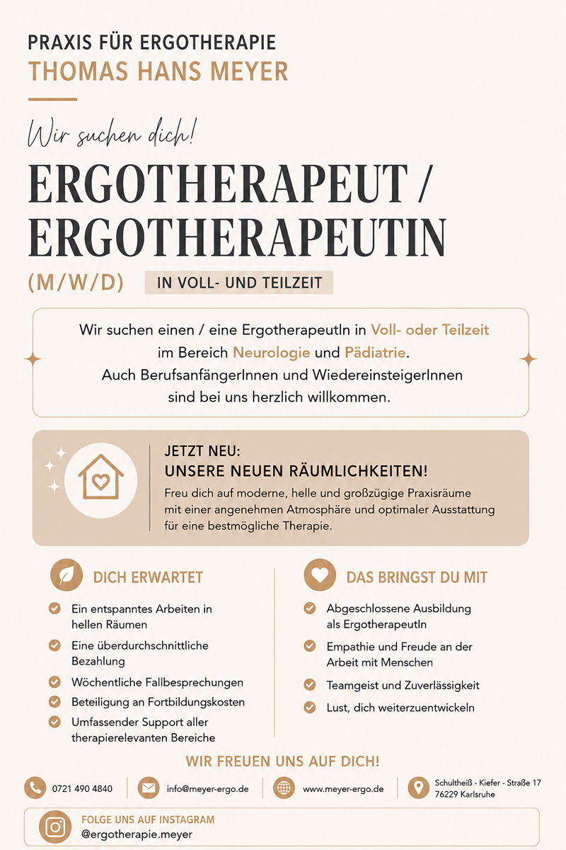 Ergotherapeut (m/w/d) in Vollzeit / Teilzeit - Praxis f&uuml;r Ergotherapie Thomas Hans Meyer, 76229 Karlsruhe
