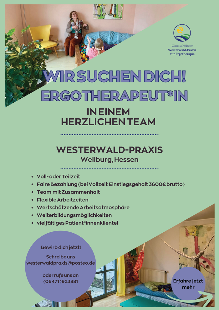 Wir suchen Dich! Ergotherapeut*in - Westerwald-Praxis, Weilburg, Hessen