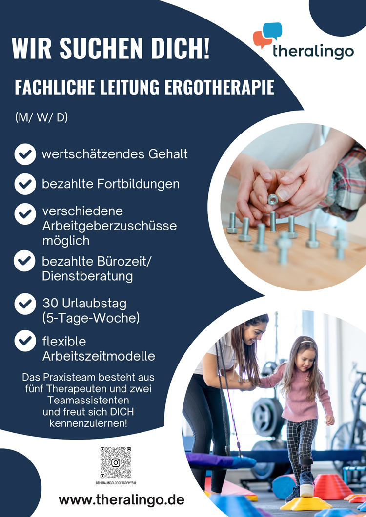 Komm zu uns und ergänze als fachliche Leitung der Ergotherapie m/ w/ d unser Team! - theralingo, 17192 Waren (Müritz)