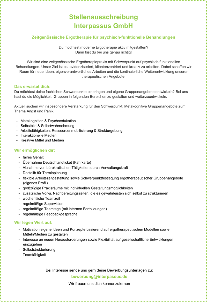 Ergotherapeut (m/w/d) - Interpassus GmbH, Berlin