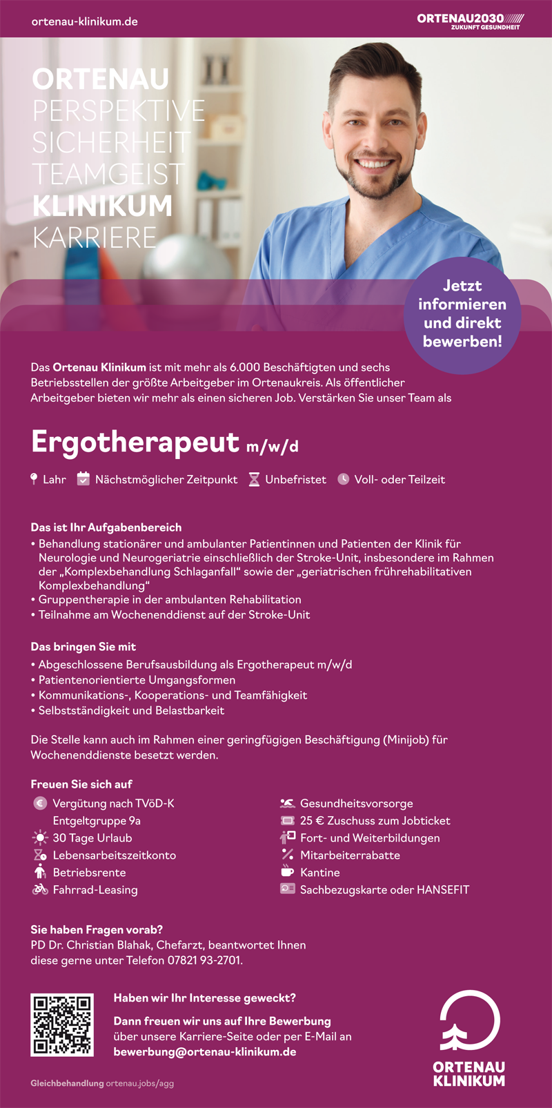 Ergotherapeut m/w/d - Ortenau Klinikum, 77933 Lahr