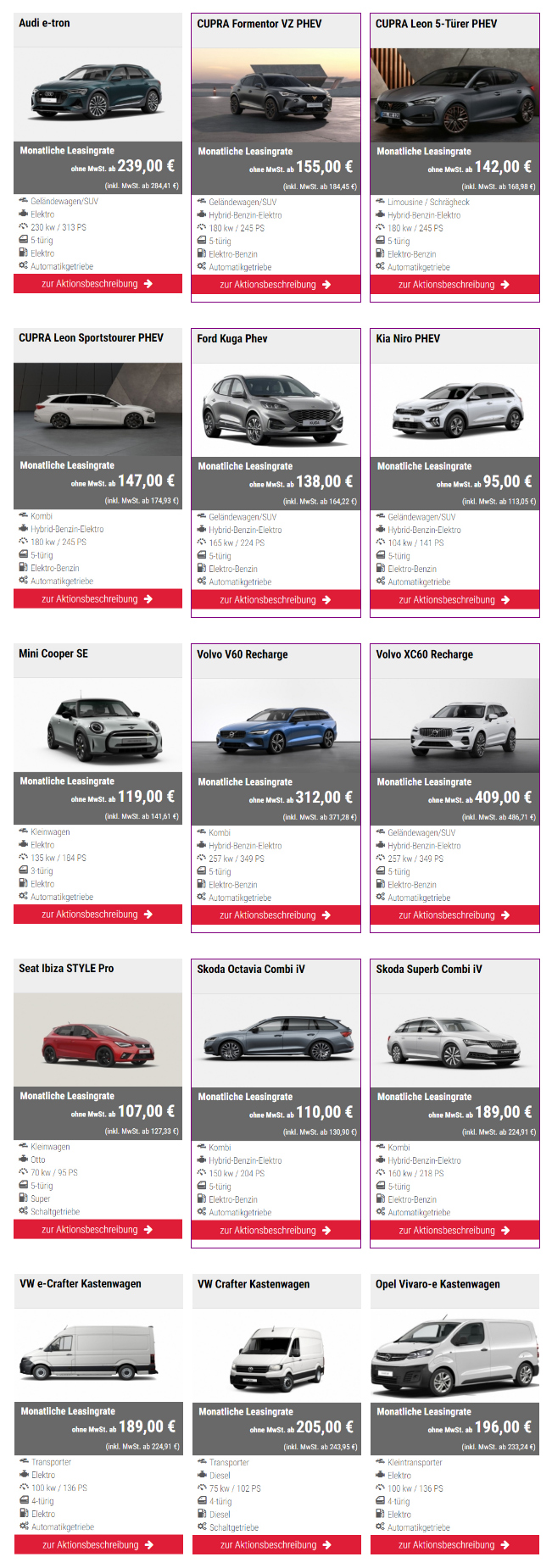 carfleet Aktionsmodelle